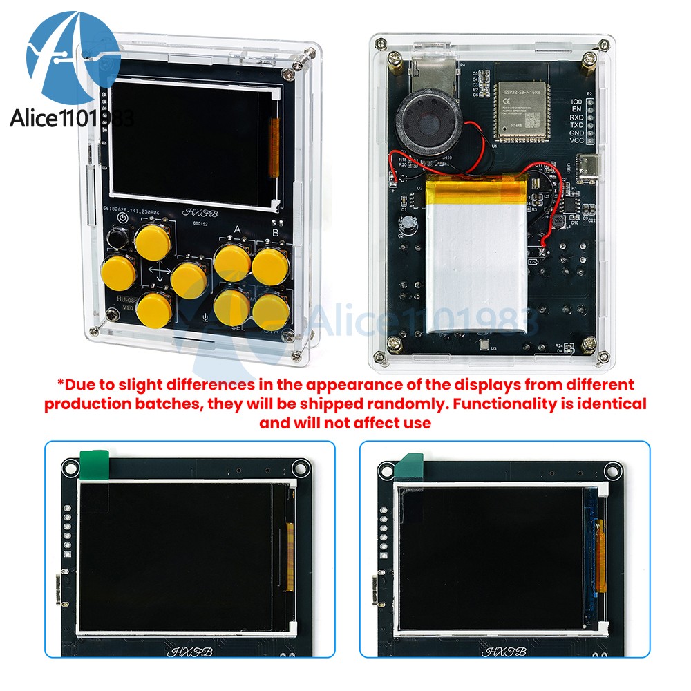 LCD Game Console DIY Kit Multifunction Weather Clock Xiaozhi AI Robot Soldering
