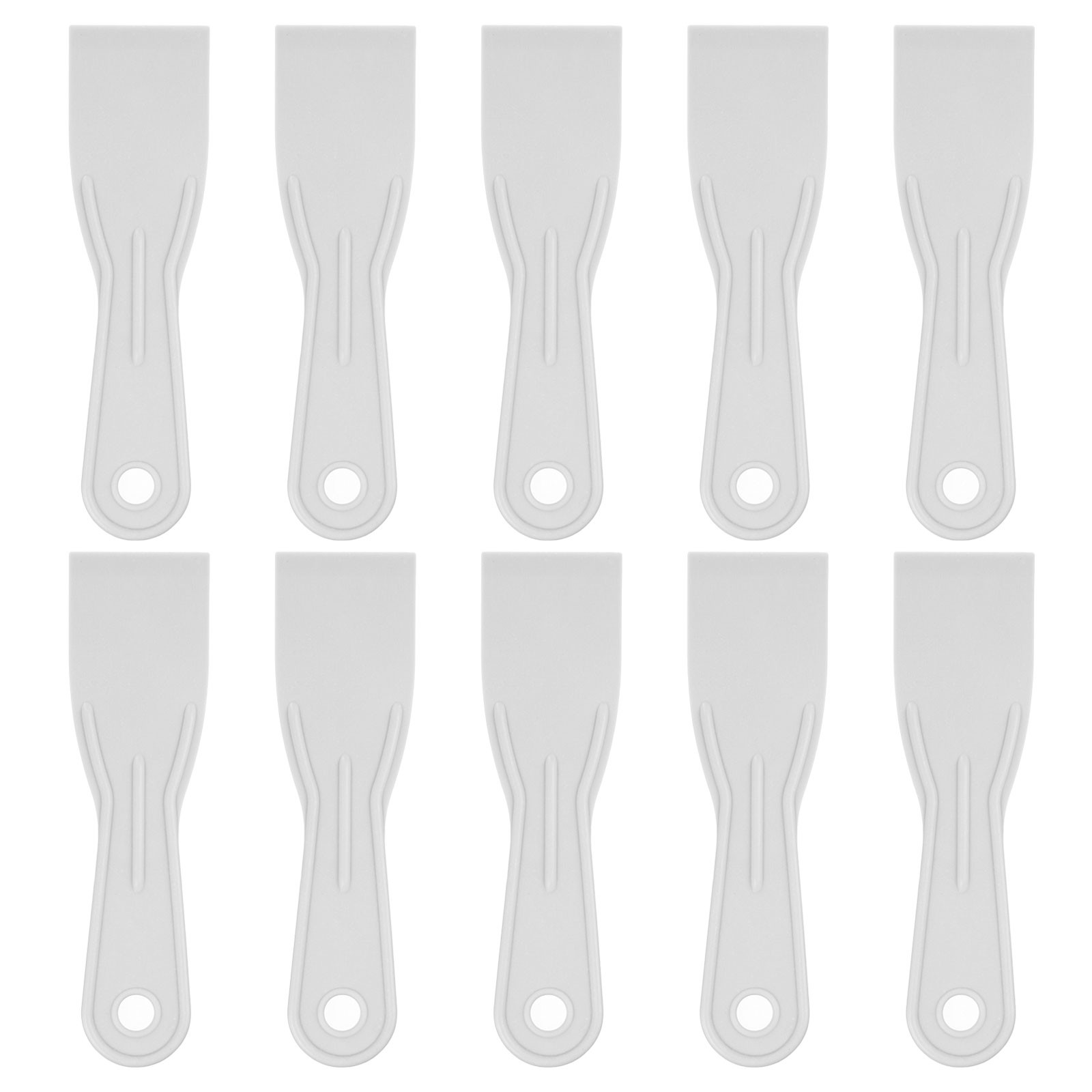 10pcs Putty Scraper 2" Width 1.7mm Thin Flexible Plastic Putty Knife Gray