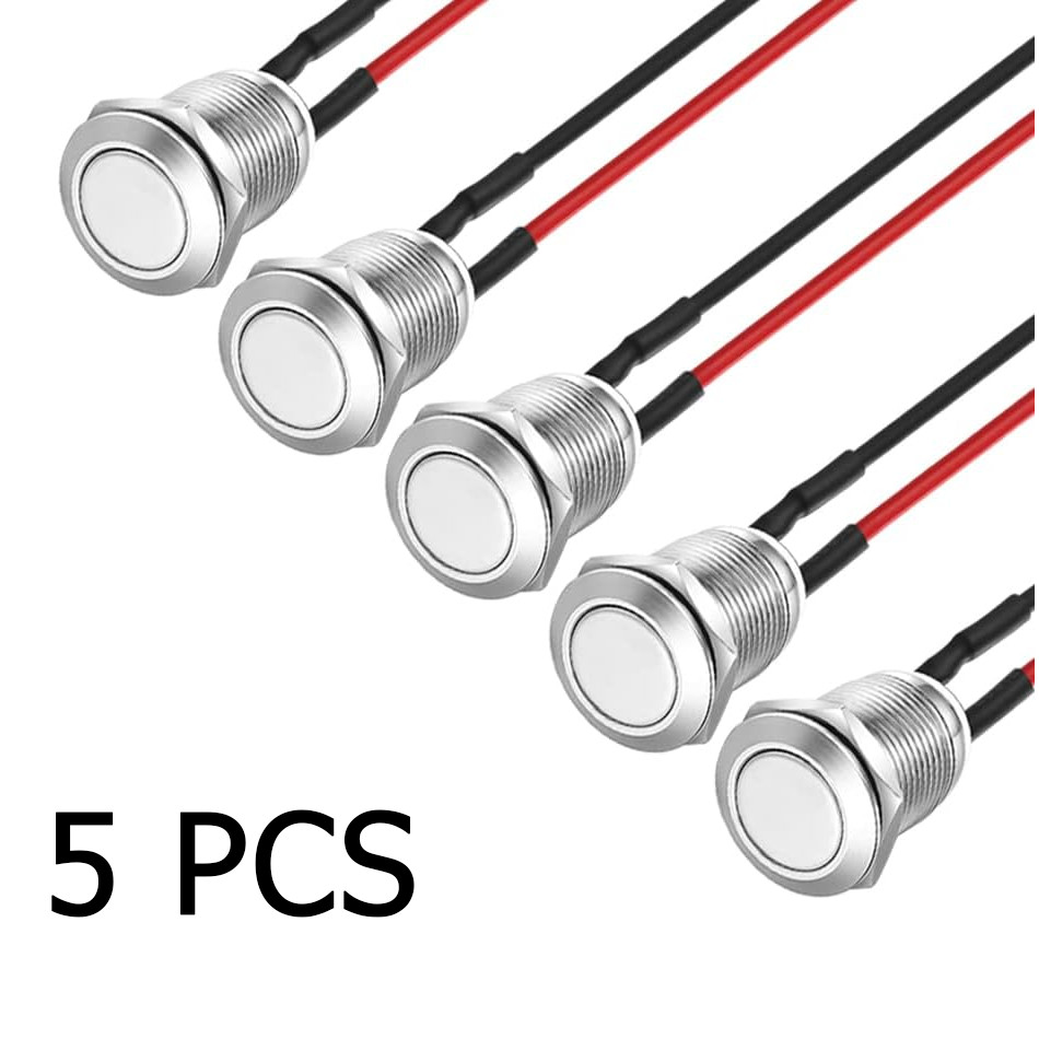 5/10Pcs 12 mm Momentary Push Button Switch Waterproof Push Button Switch Round