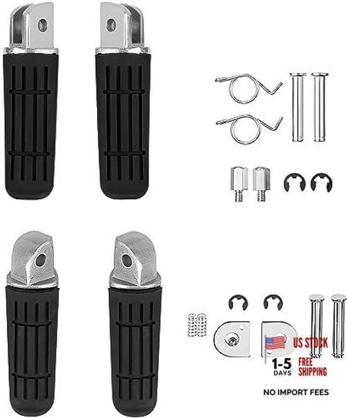Front Rear Foot Pegs Footrests for Yamaha TDM 900 XJ 900 BT 1100 Black+Silver