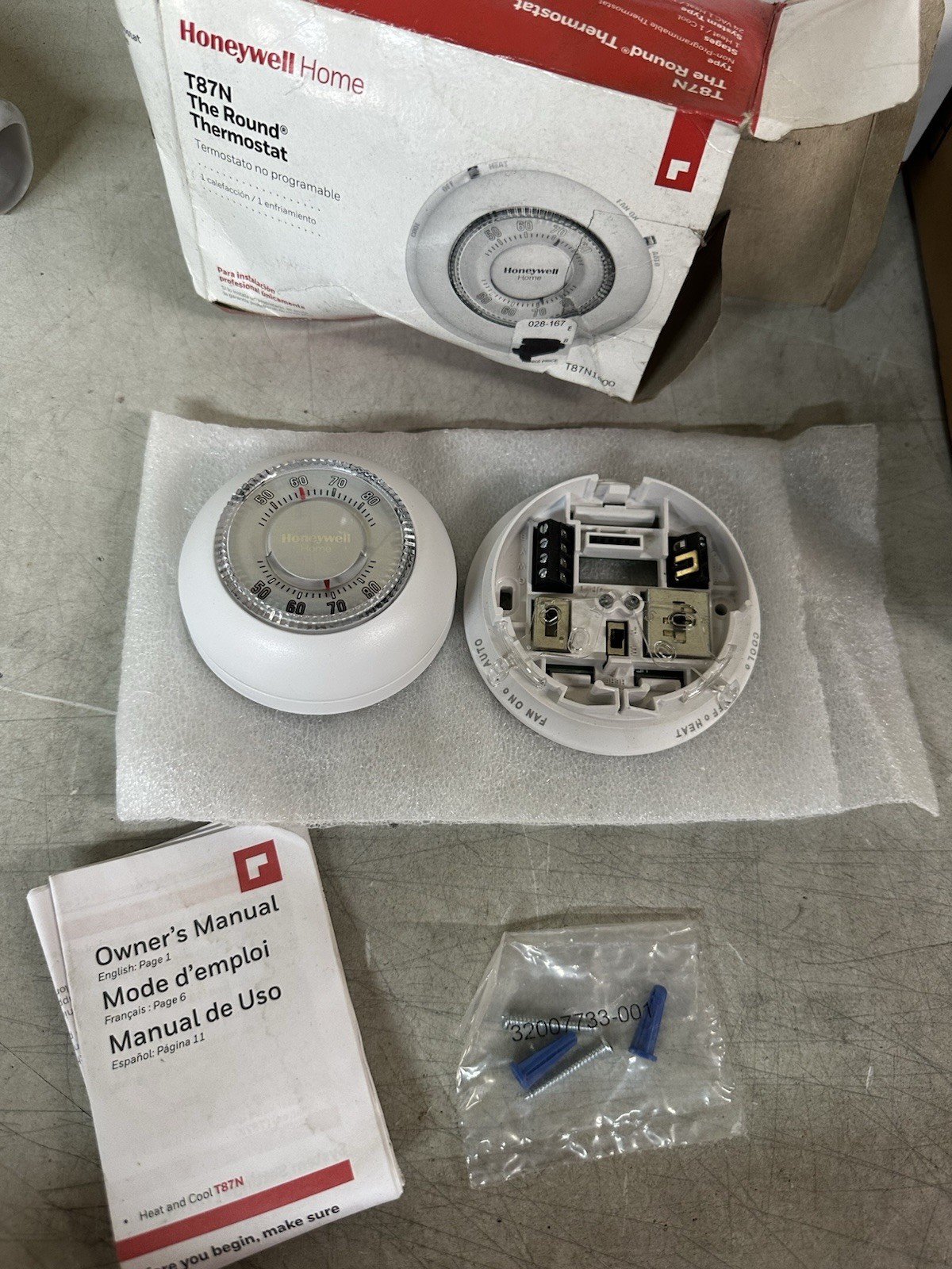 NEW Honeywell Home T87N The Round Thermostat  PN: T87N1000