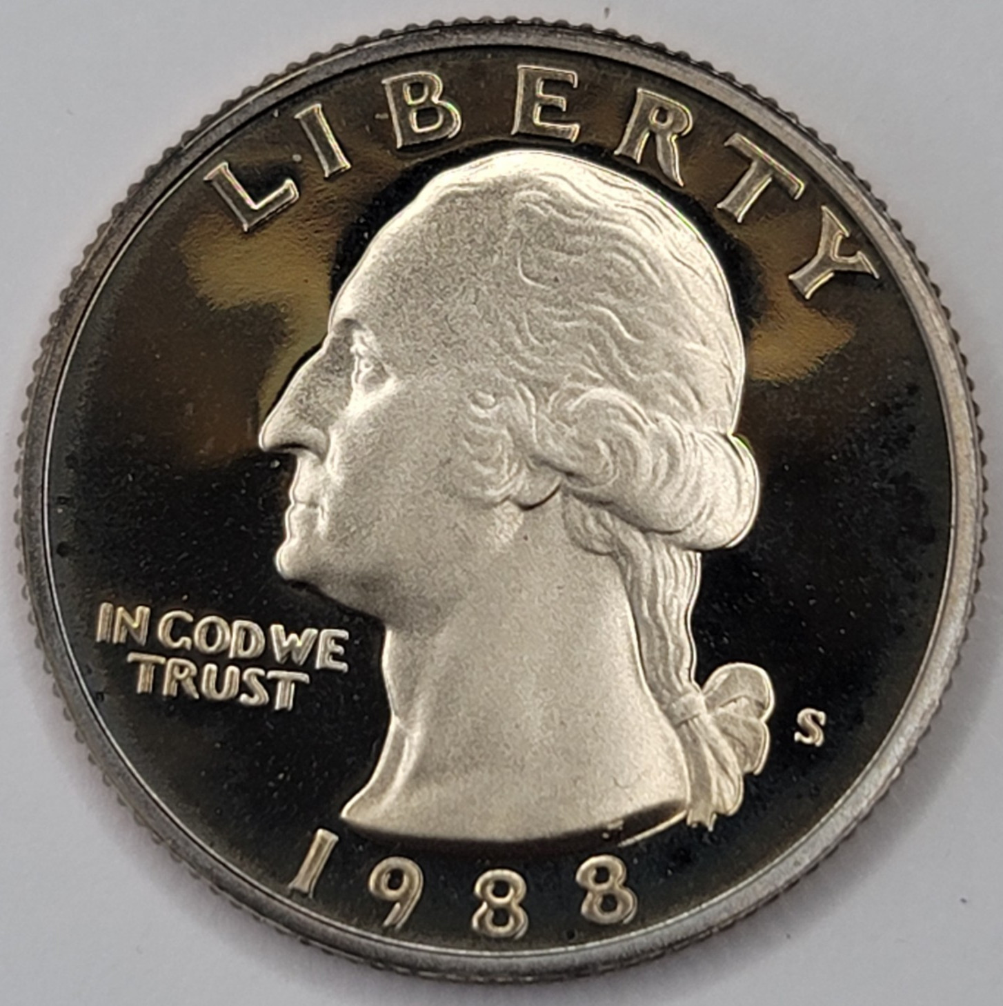 1988 S Gem Proof DCAM Washington Quarter - CN-Clad