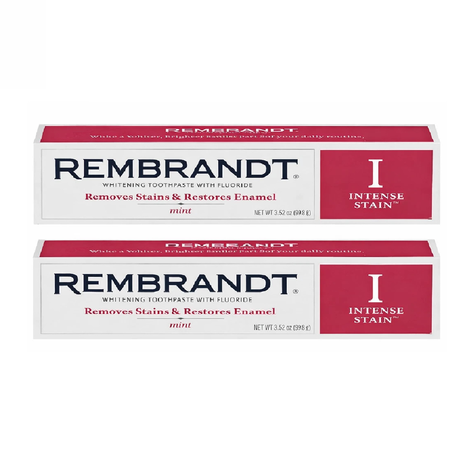 Rembrandt Intense Stain Whitening Toothpaste, Mint Flavor, 3.5-Ounce (2 Pack)