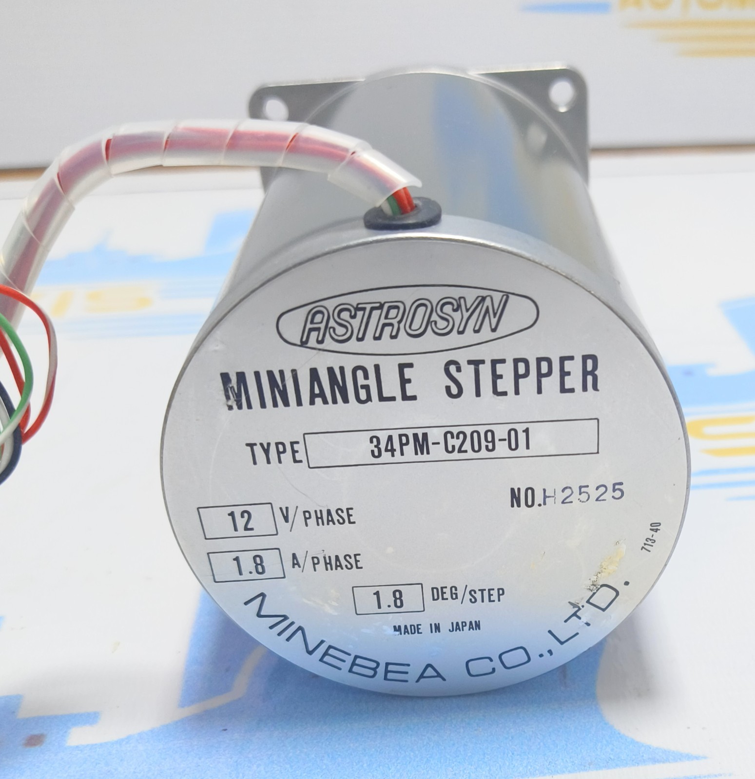 Astrosyn Miniangle Stepper motor,  type 34PM-C209-01. NO : H2525 MADE IN JAPAN
