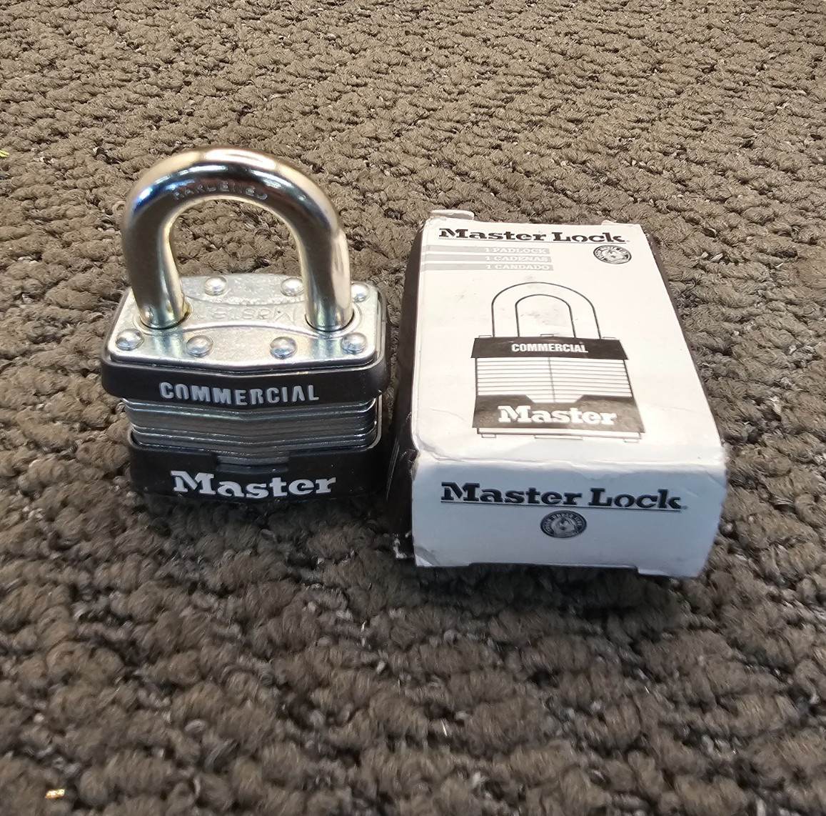 (QTY 5) Master Lock 1KAW1RSV: Commercial Keyed-Alike Laminated Steel Padlocks