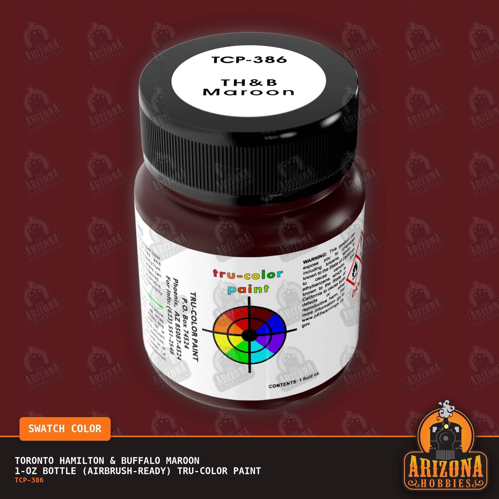 Toronto Hamilton & Buffalo MAROON 1-oz bottle (Airbrush-ready) Tru-Color Paint