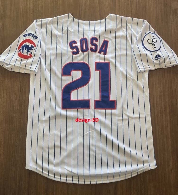 1998 MENS SAMMY SOSA CHICAGO CUBS RETRO JERSEY WHITE harry caray hey S M L XL 2X
