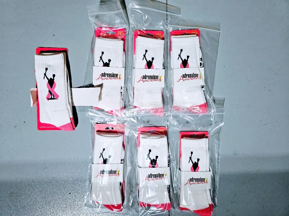 6- PACK** Adrenaline Women's Breast Cancer Awareness Lacrosse Socks-One Size
