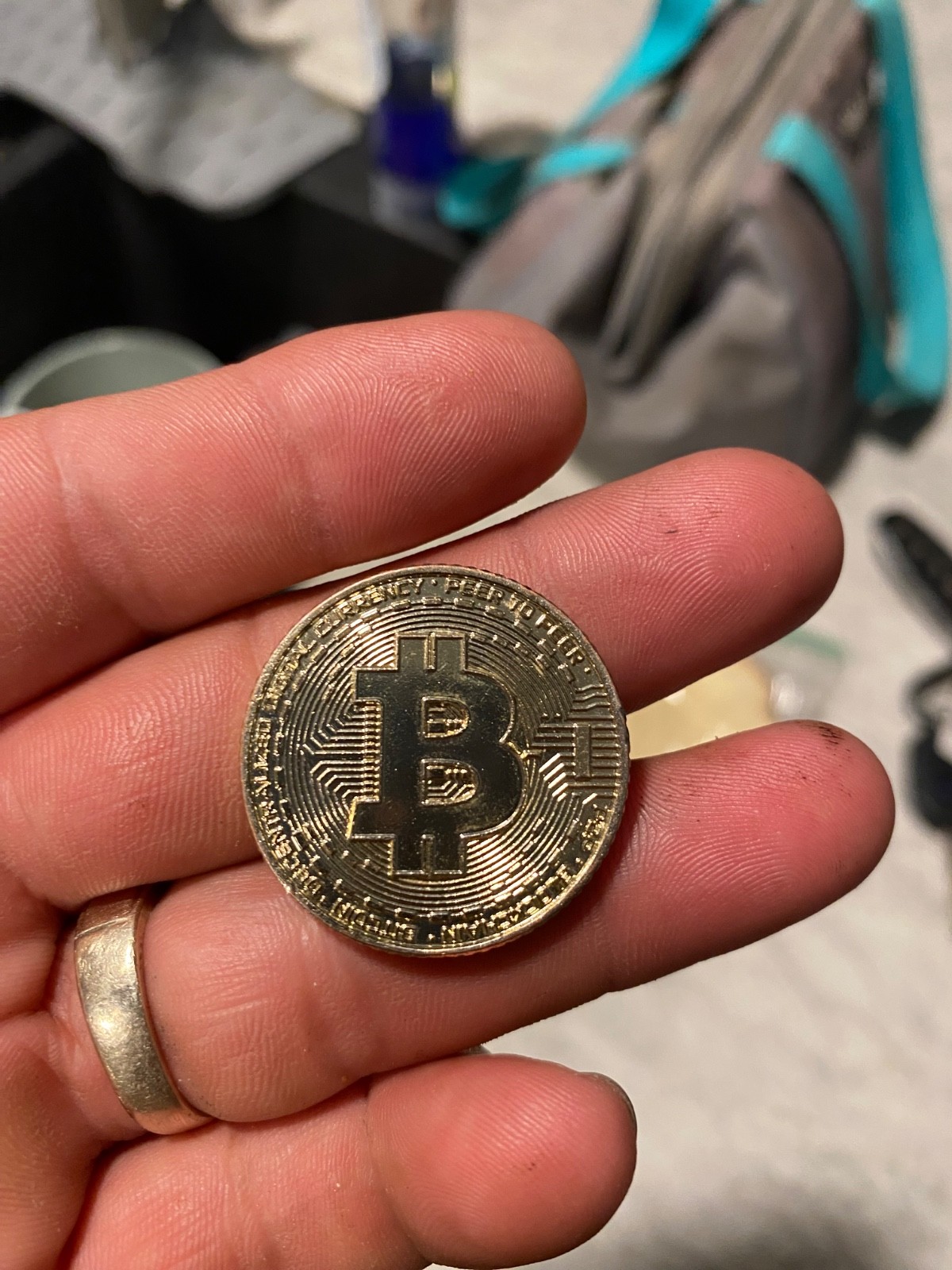 Gold Plated Bitcoin Collectible Coin – Physical Crypto Souvenir Token 3D Printed
