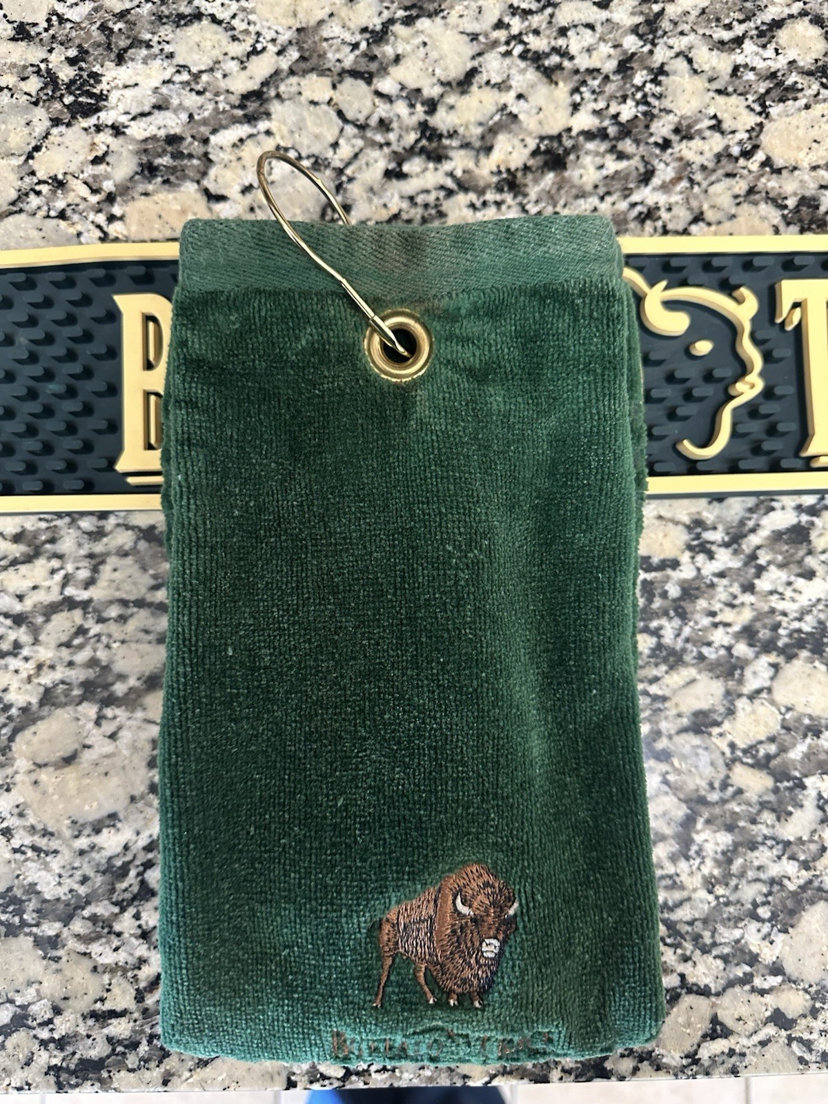 Buffalo Trace Bourbon Bar Rail Mat Plus Golf Towel Man Cave Bar Accessory