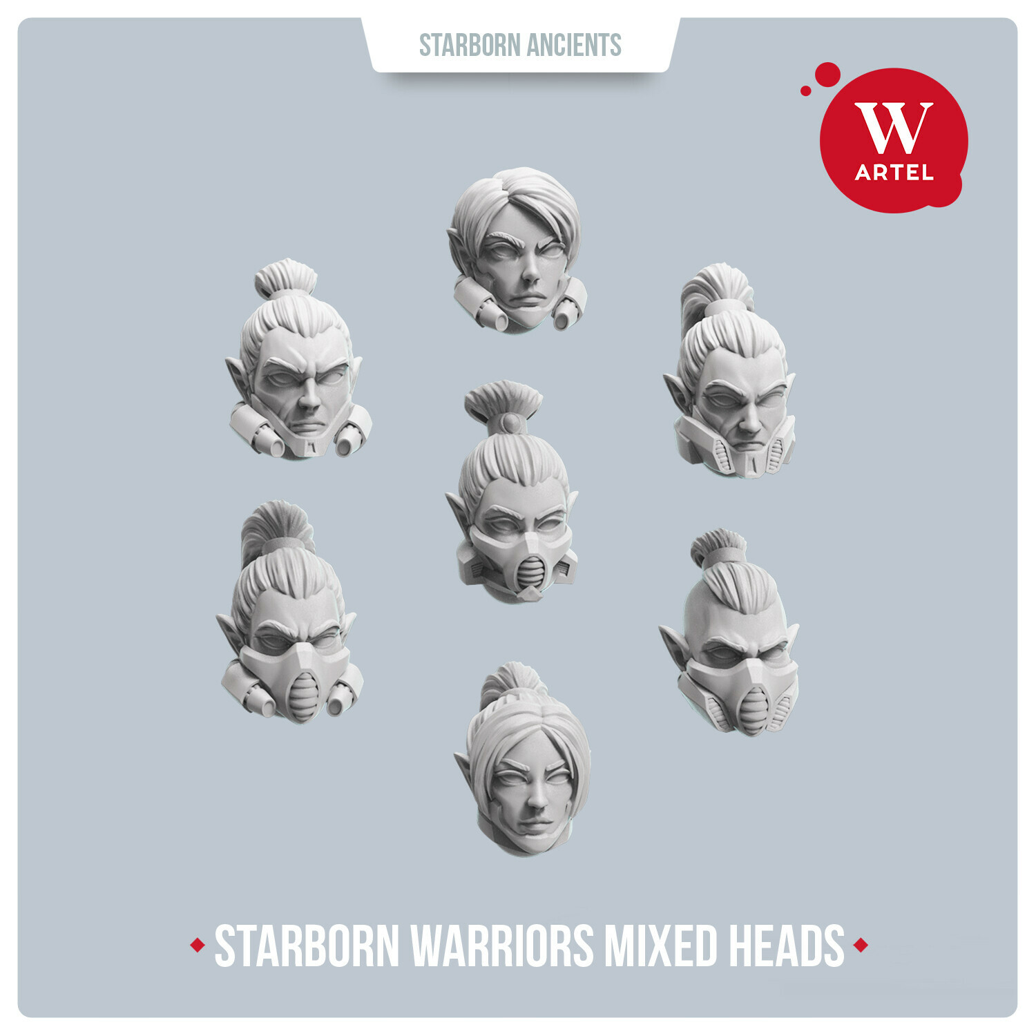 Starborn Warriors Mixed Heads - Artel W Eldar Aeldari Warp Spiders Scorpions