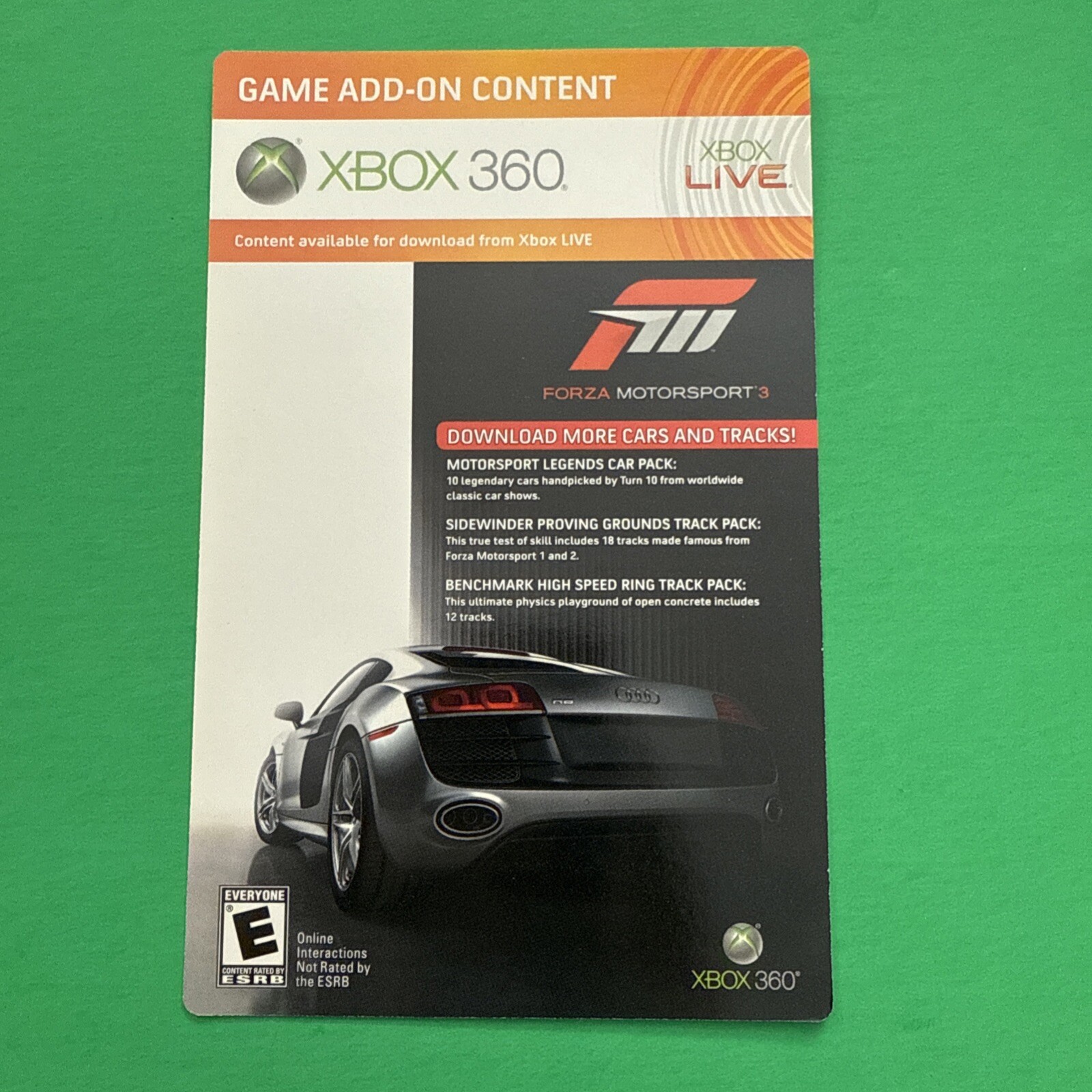 Forza Motorsports 2 Legend Car Pack XBOX 360 Live Insert New Unscratched