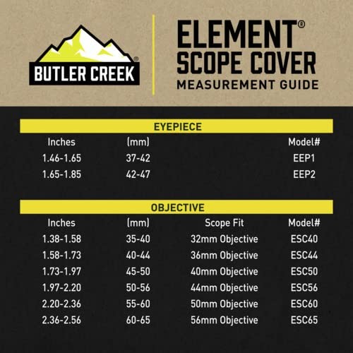 Butler Creek Element Scope Cap Objective 60-65mm Black Riflescope ESC65