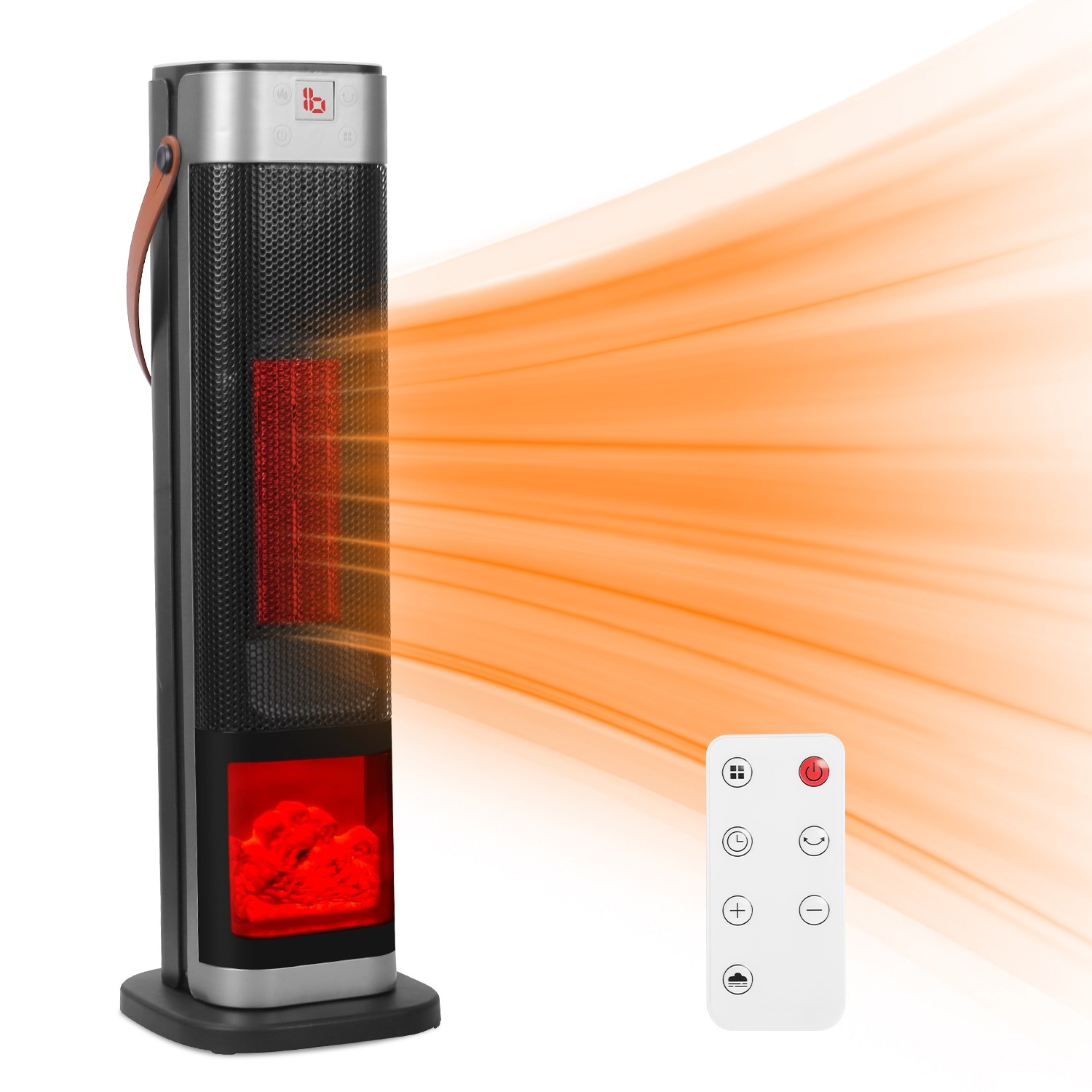 Space Heater 90°Oscillating 1500W Electric Ceramic Tower Heater w/Remote Control
