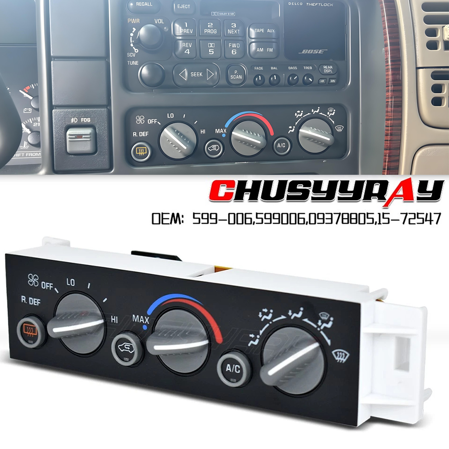 A/C Climate Control Module For 96-2000 Chevy Suburban Tahoe GMC Yukon 599-006