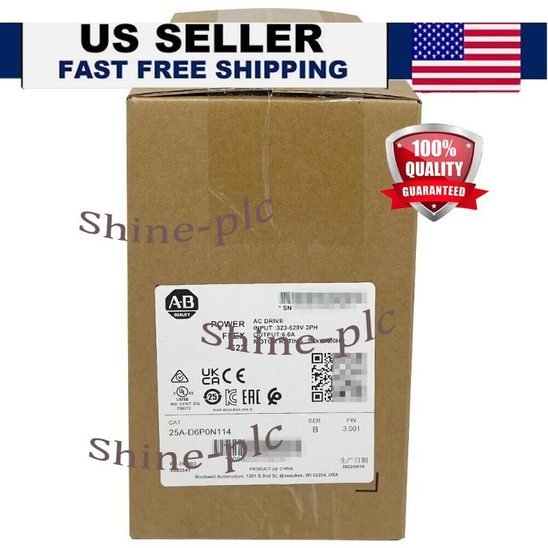 Allen-Bradley 25A-D6P0N114 PowerFlex 523 2.2kW (3Hp) AC Drive Surpl US Free Tax