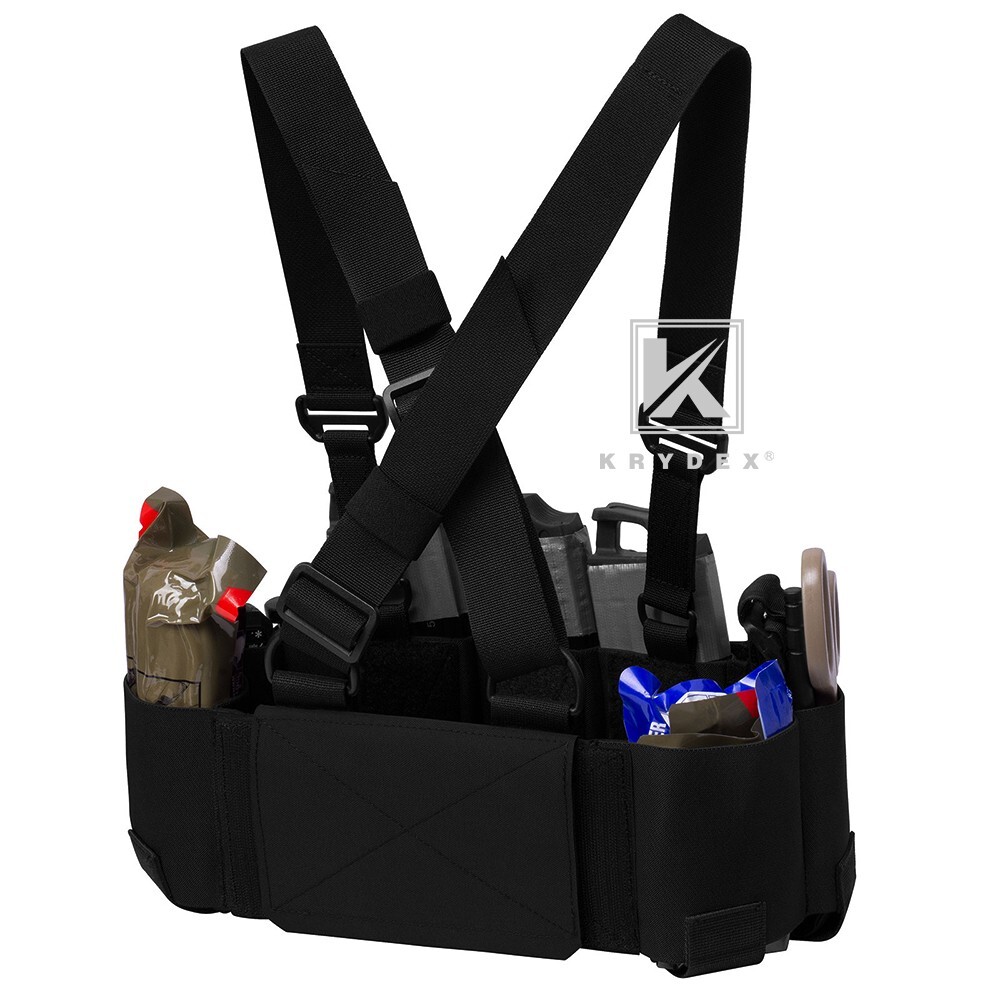 KRYDEX Concealed Carry Low-Vis 5.56 Ready Chest Rig Elastic Cummerbund Black