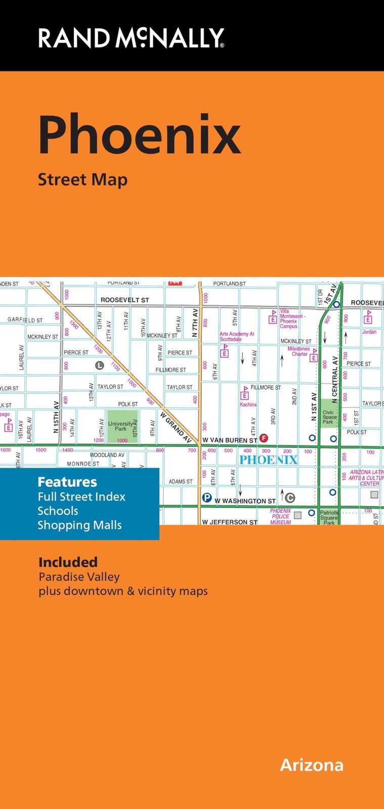 Rand McNally Folded Map: Phoenix Street Map 40" x 28", Multicolor