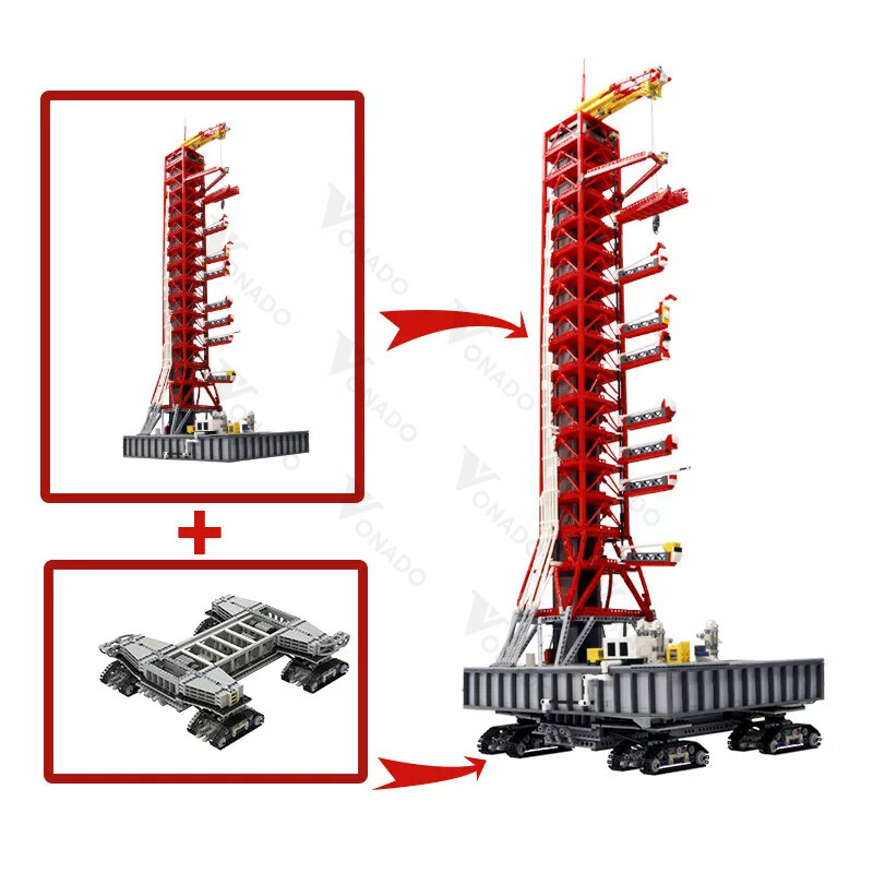 Saturn-V Launch Umbilical Tower Crawler-Transporter Building Block Set Brick Toy