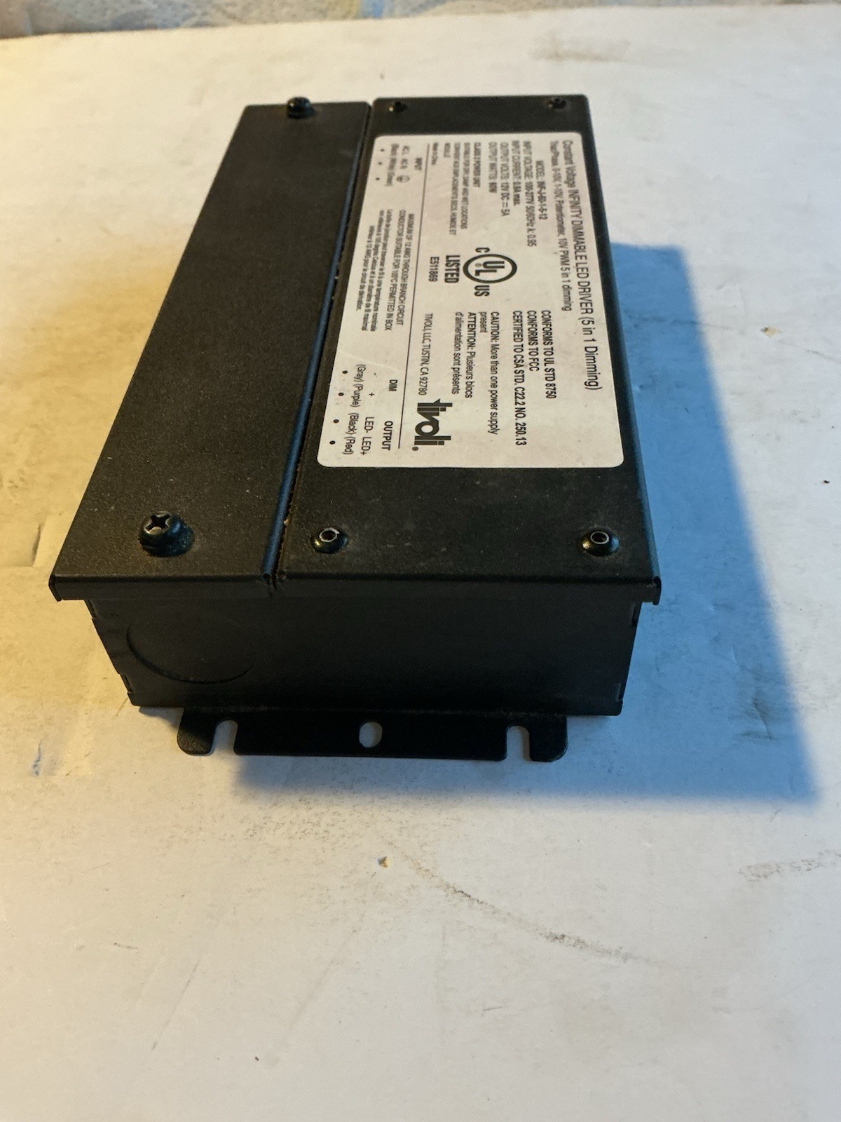 TIVOLI # INF-J-60-1-5-12 / Constant Voltage INFINITY DIMMABLE LED DRIVER.