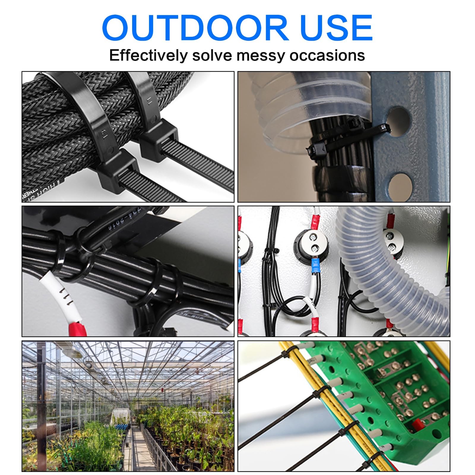 1000 Pcs Black Zip Ties, 3 Inch Small Self-Locking Nylon Cable 3",