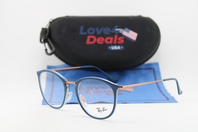 NEW RAY-BAN RB 7140 5853 BLUE BRONZE AUTHENTIC EYEGLASSES 51-20