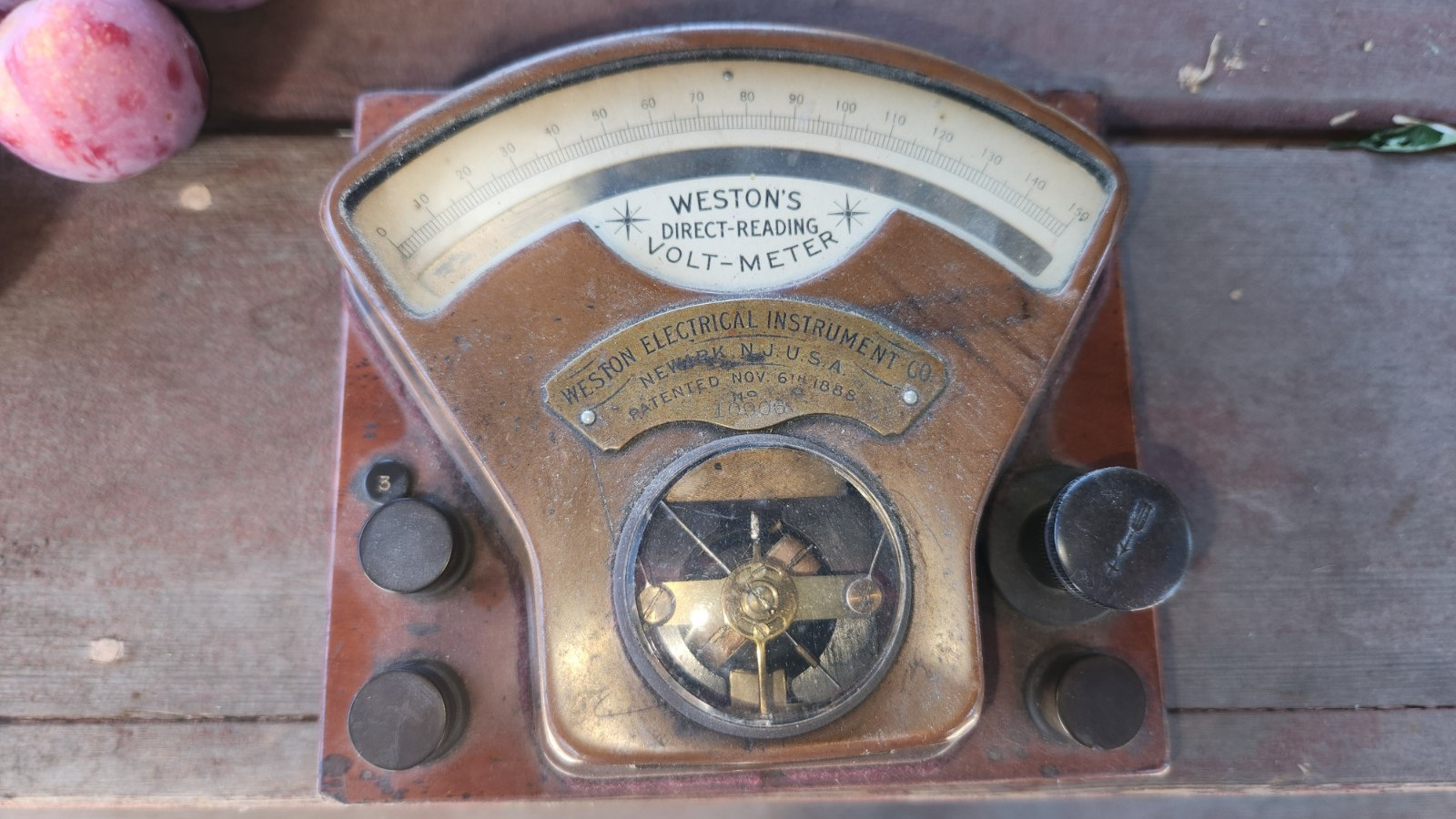 Antique Pat. 1888 Weston Direct Reading Voltmeter