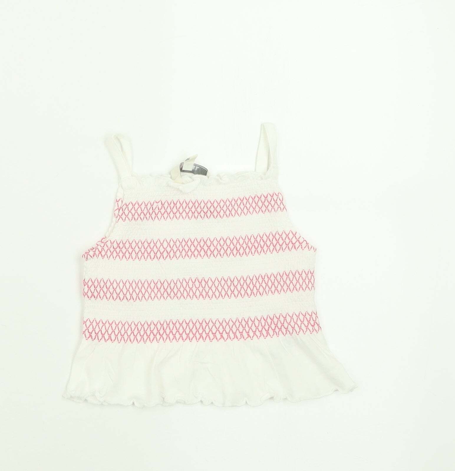 Evie Angel Girls Pink Striped Cotton Blend Tank Size 12-18 Months Pu