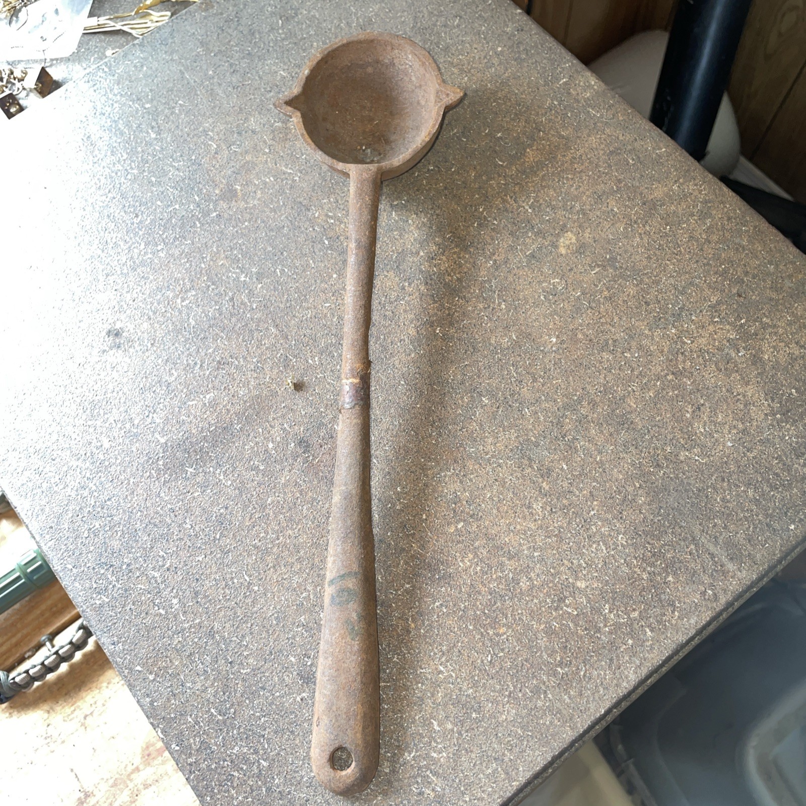 12.5" cast iron lead smelting spoon melting spoon 3 KG