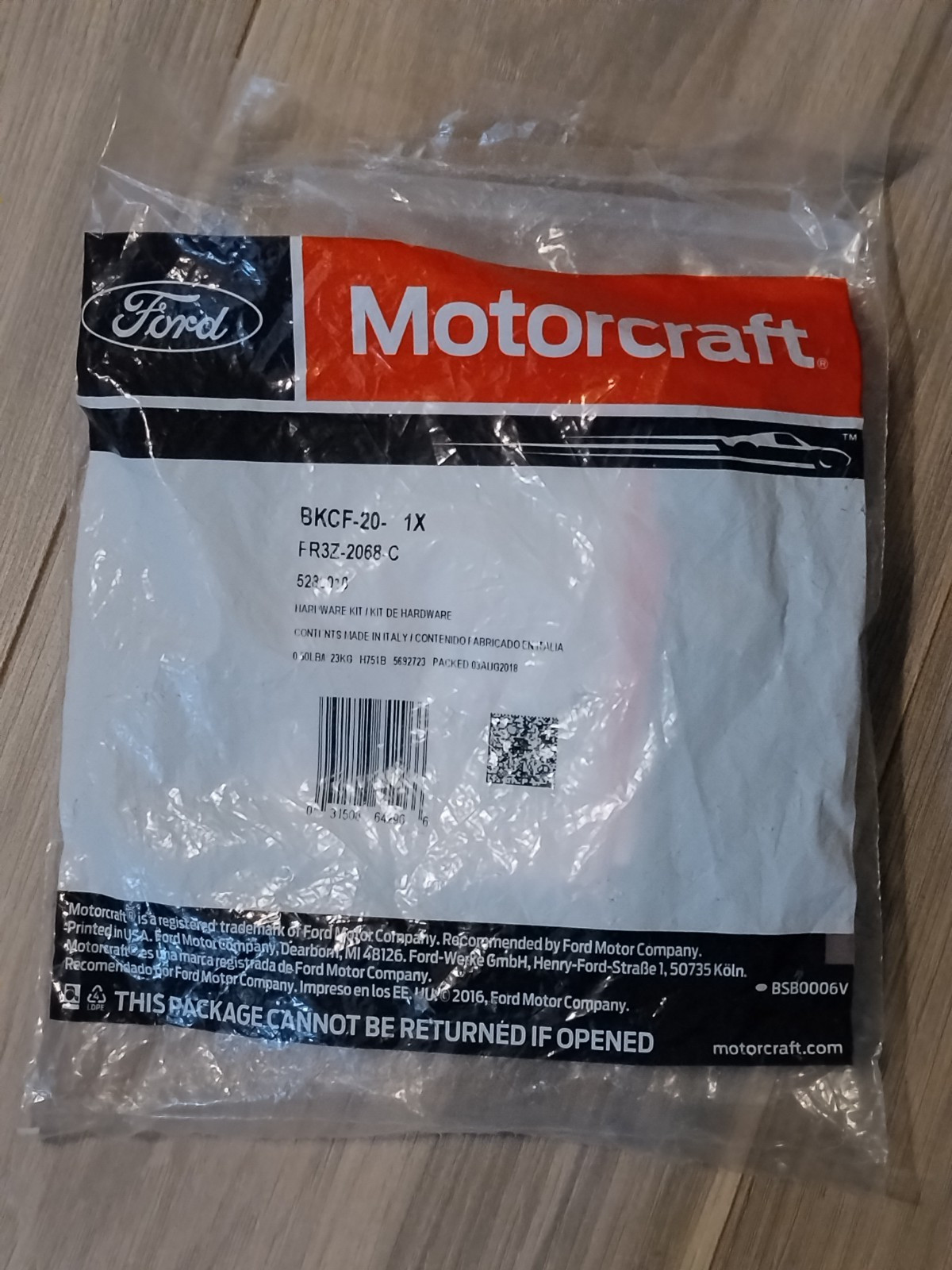 OEM Ford Mustang 2015-2016 Motorcraft BKCF20 Front Disc Brake Caliper Repair Kit