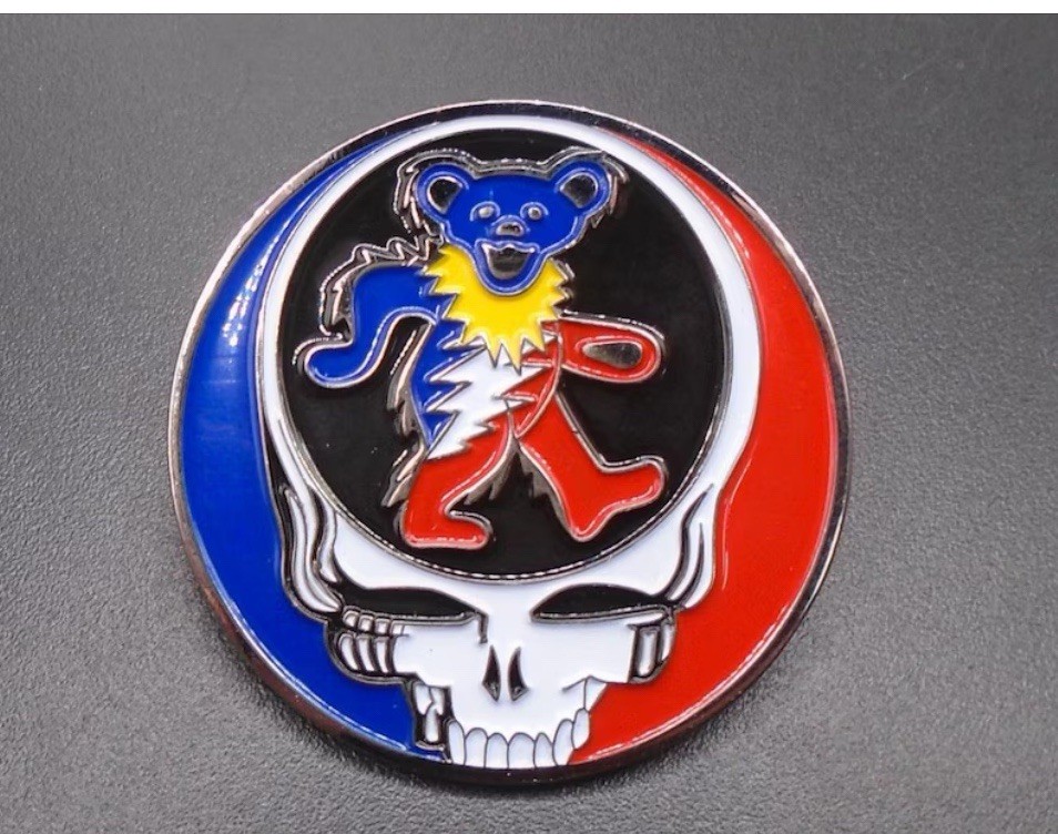 Large Grateful Dead Steal Your Face Dancing Bear Enamel Pin Jerry Bear