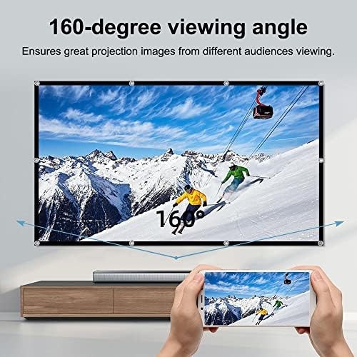 Projector Screen,HUANYINGBJB 4K 16:9 HD Rear Front Projectors Screen Foldable...