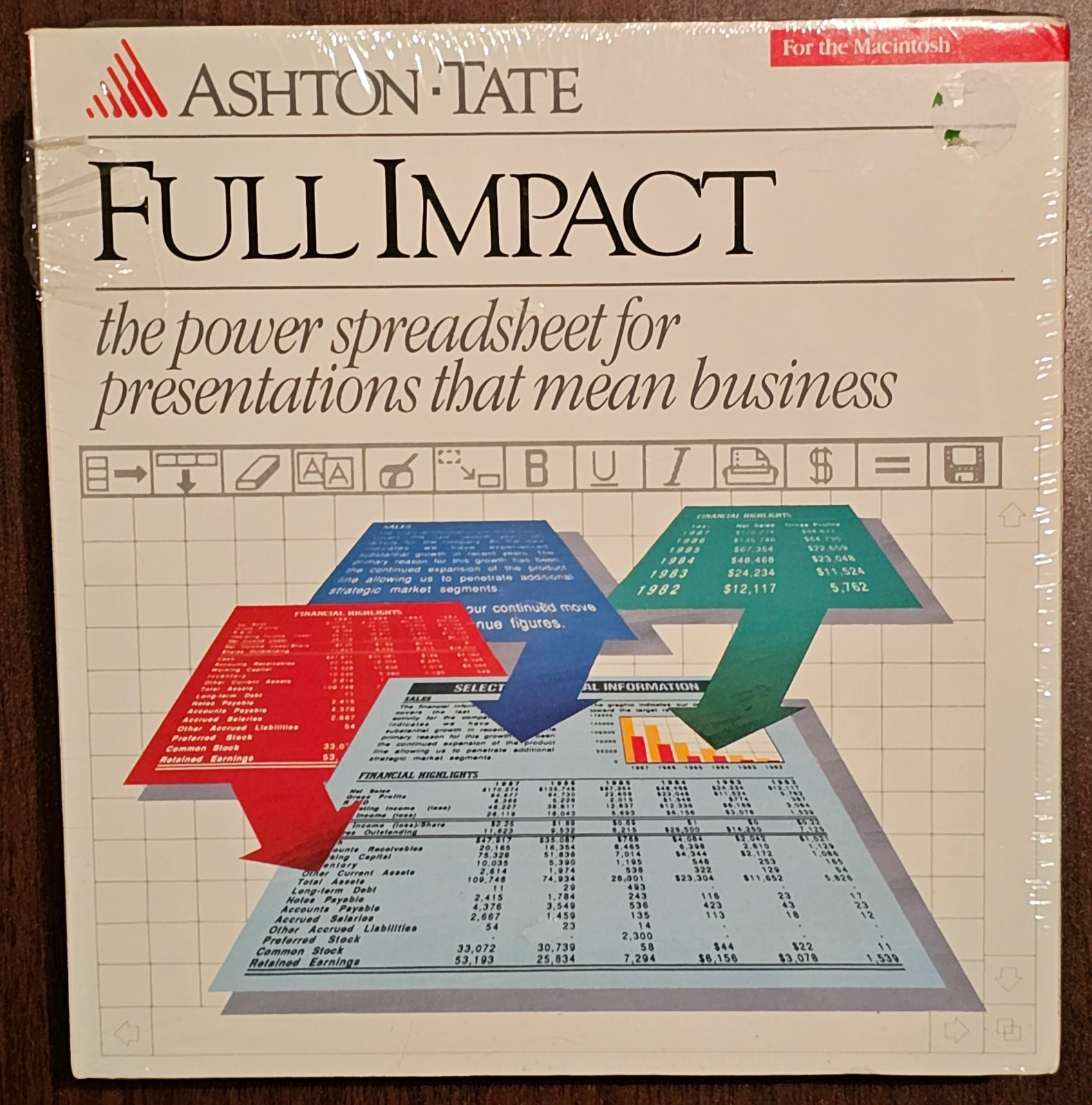New Vintage Mac Apple Software Ashton Tate Full Impact Sealed Spreadsheet