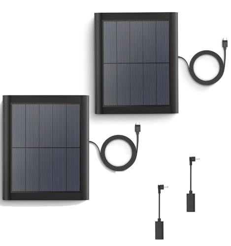2 Pack Ring Solar Panel(2nd Generation), 5W Solar Panel Charger with Mount for