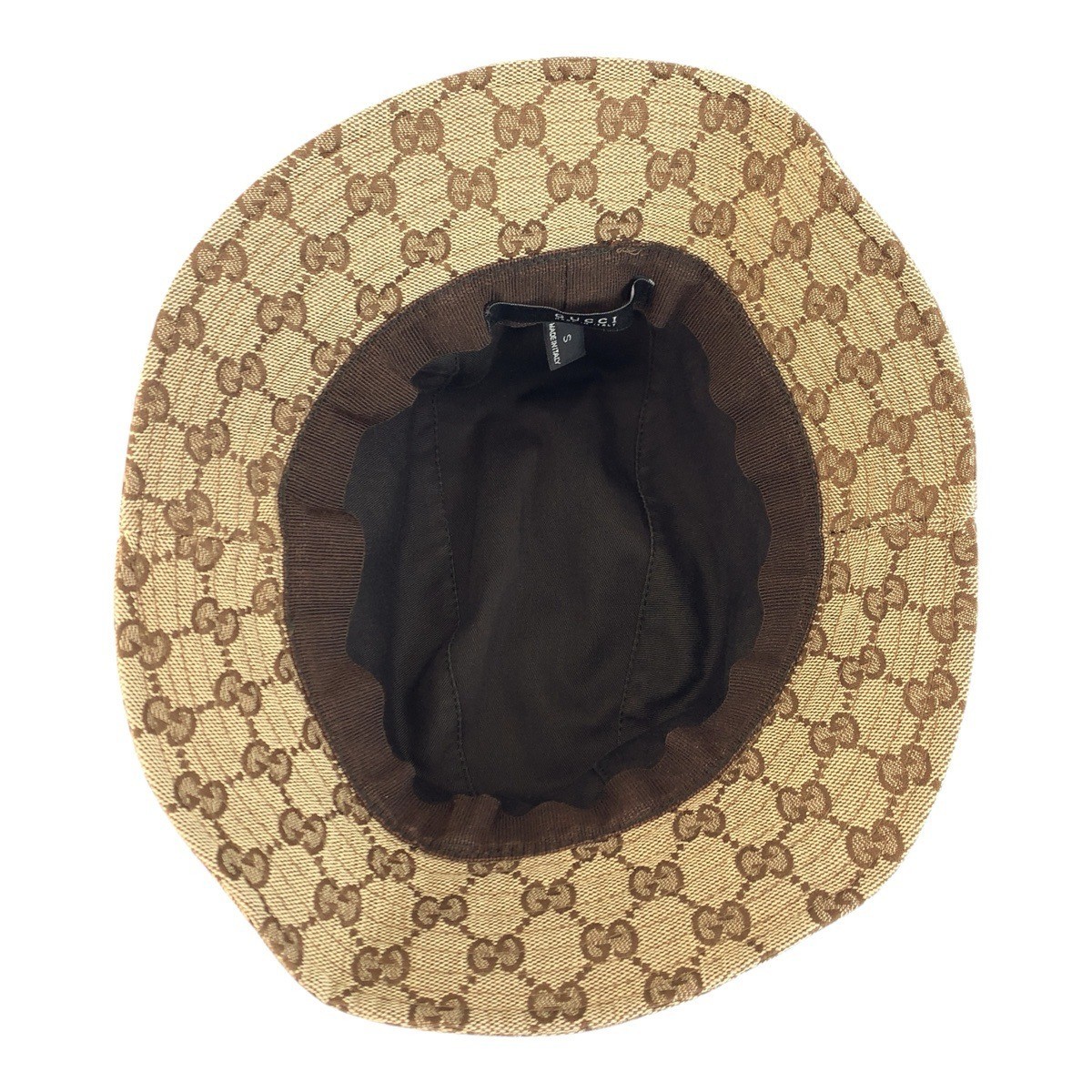 GUCCI Web Stripe Bucket hat beige GG canvas GG