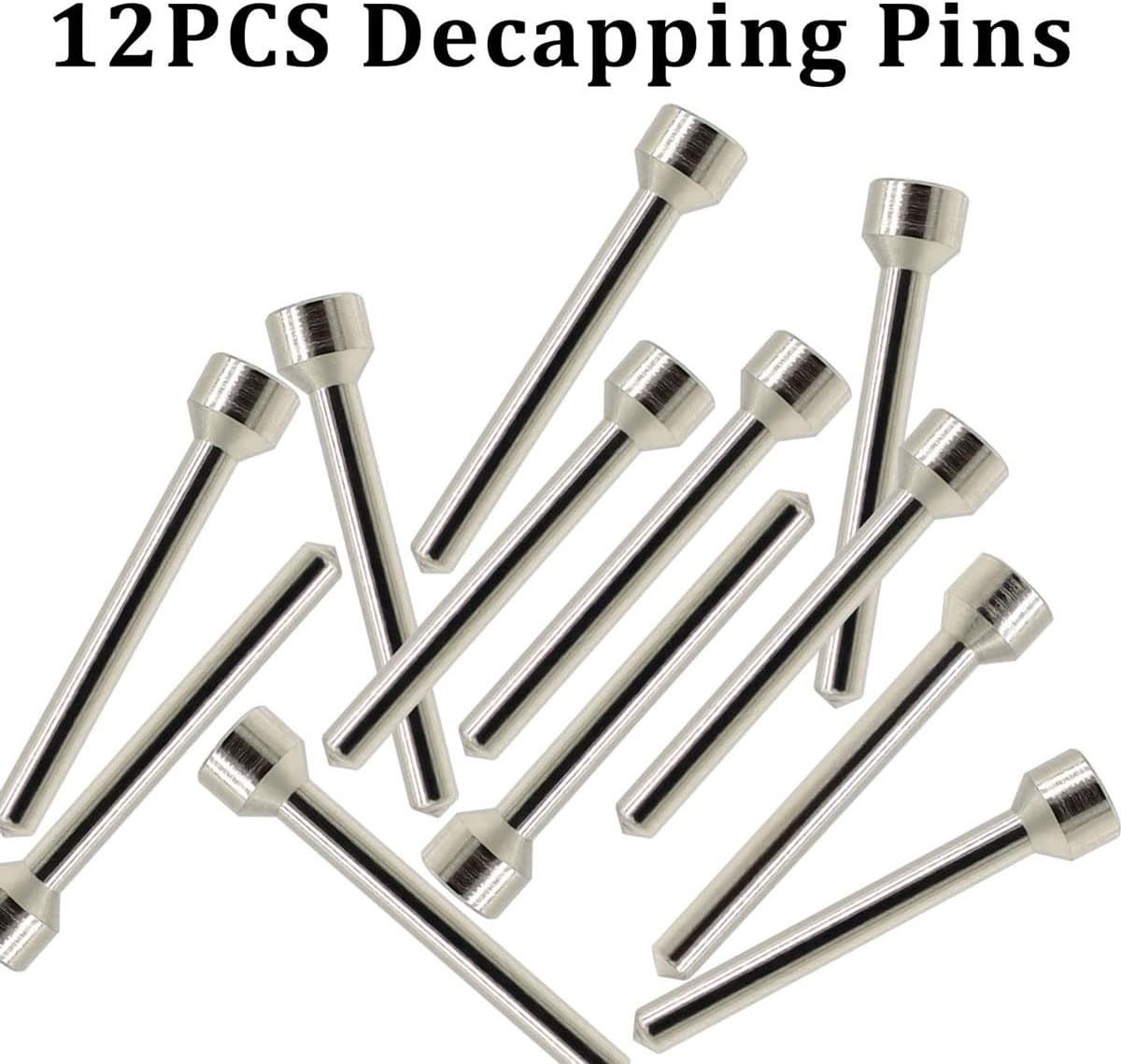 12 Pack Headed Decapping Pins Reloading Die, Redesigned Decapping Pins