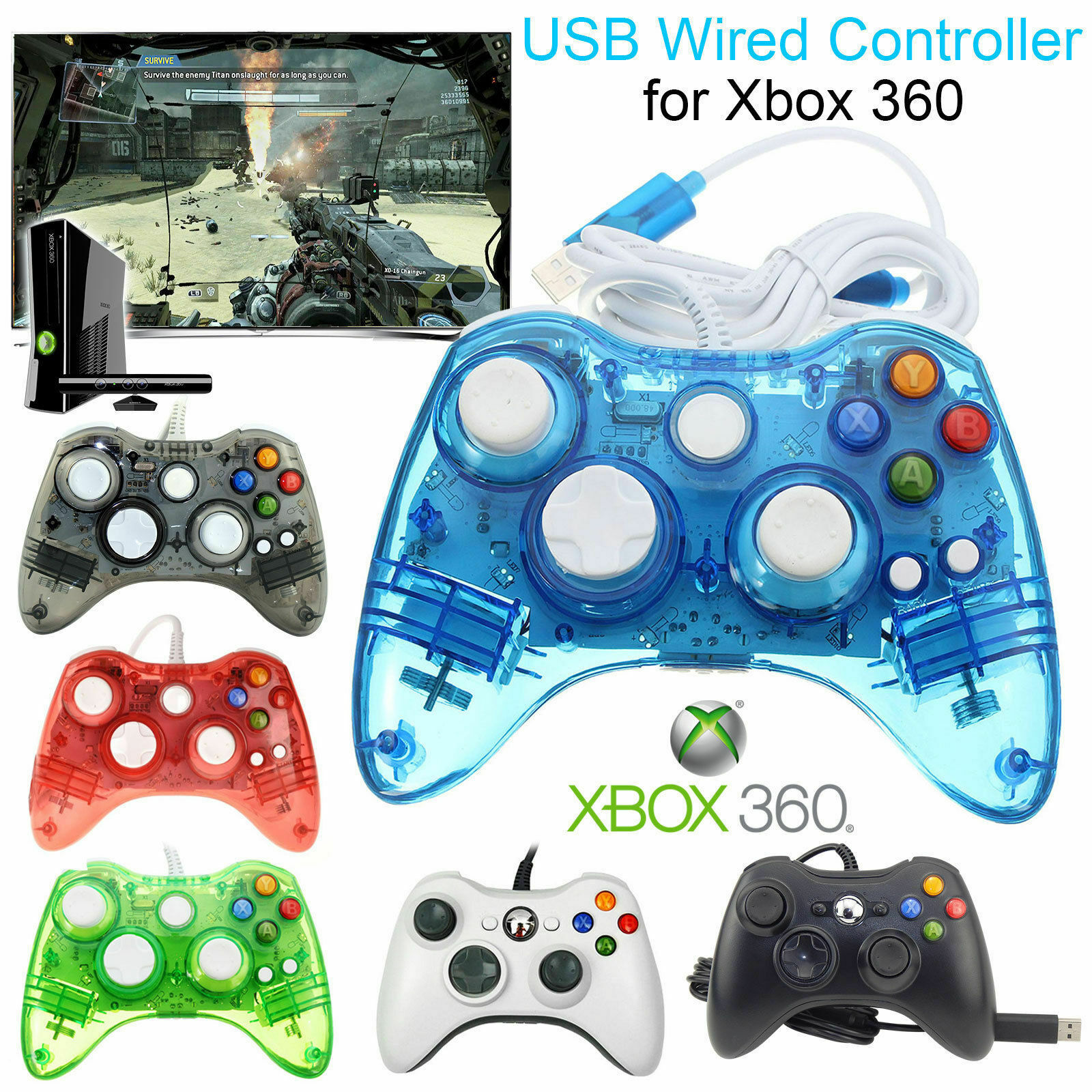 Gamepad Microsoft Xbox 360 Wired Controller Joystick Controller PC Windows USB