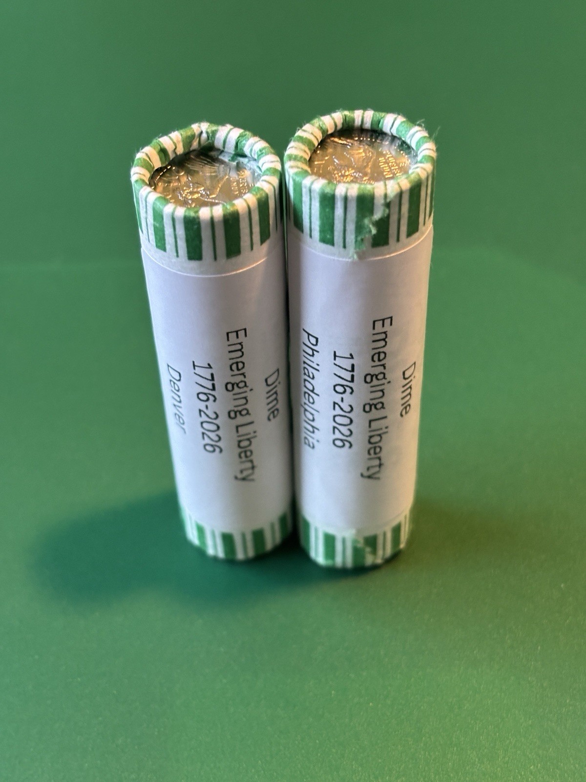 2026 Dime Rolls - 2 Emerging Liberty Dime Rolls - (P & D Dime Roll)