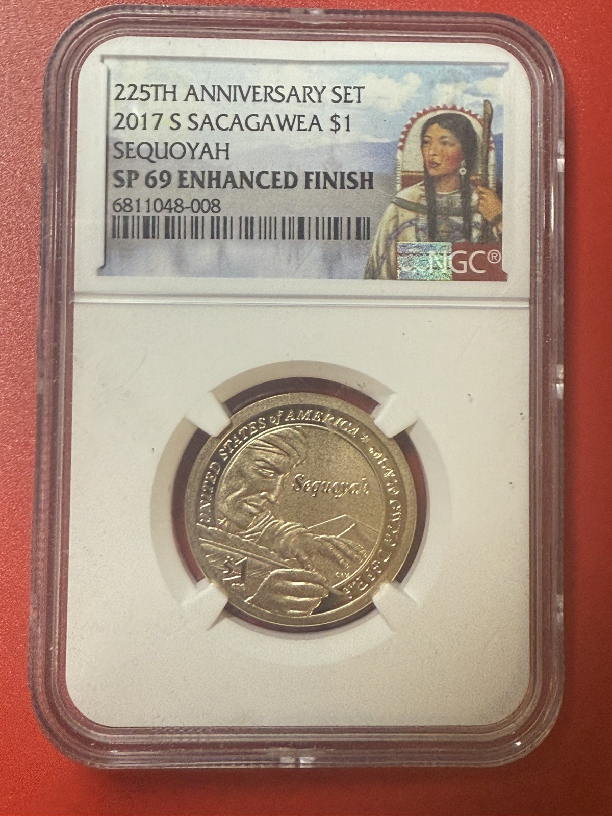 2017 S Sacagawea $1 Sequoyah 225th Anniversary Set NGC SP69 Enhanced Finish