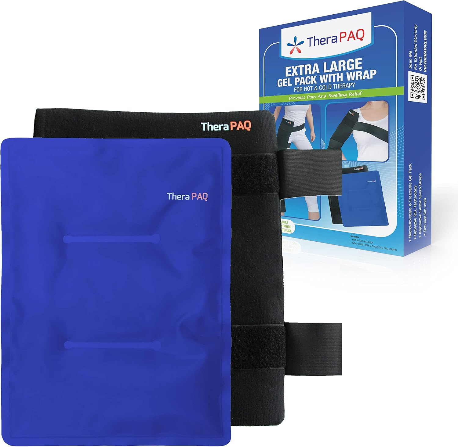 Reusable Ice Packs for Injuries – 14 X 11 Flexible Gel Ice Pack for Knee, Back,