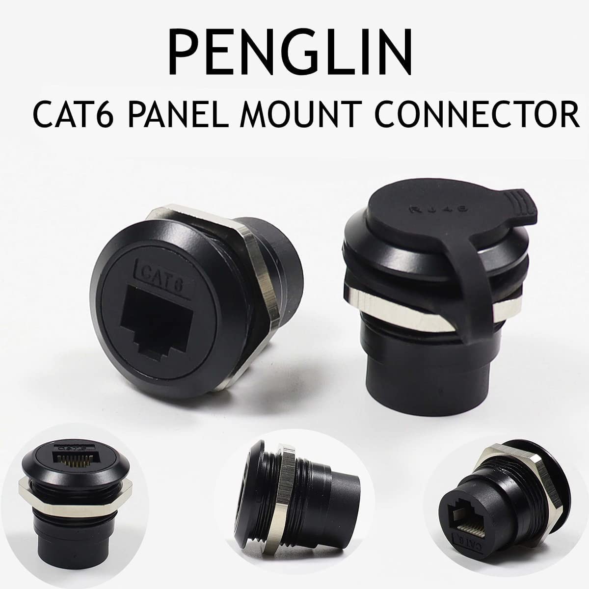 5 PCS RJ45 Panel Mount Double Head CAT6 Ethernet LAN Cable Adapter Female