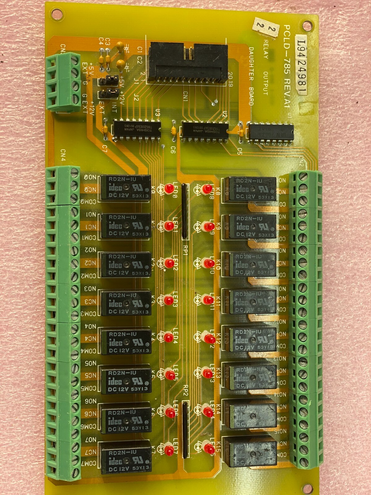Advantech PCLD-785 REV. A1 16-Channel Relay Output Daughter Board