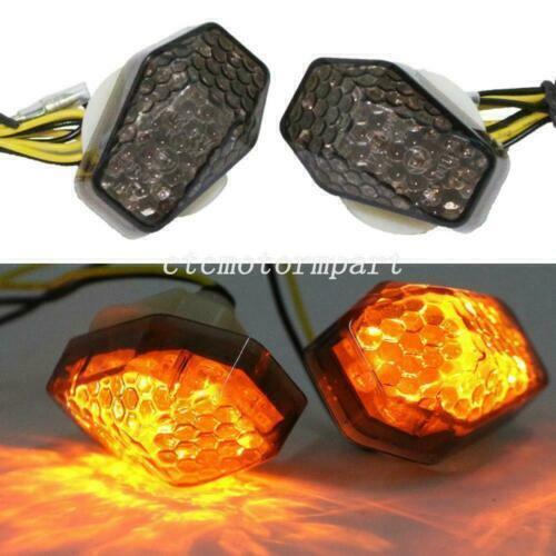 Smoke Lens LED Turn Signals Amber For Suzuki SV650S 2003-2009 SV1000S 2003-07