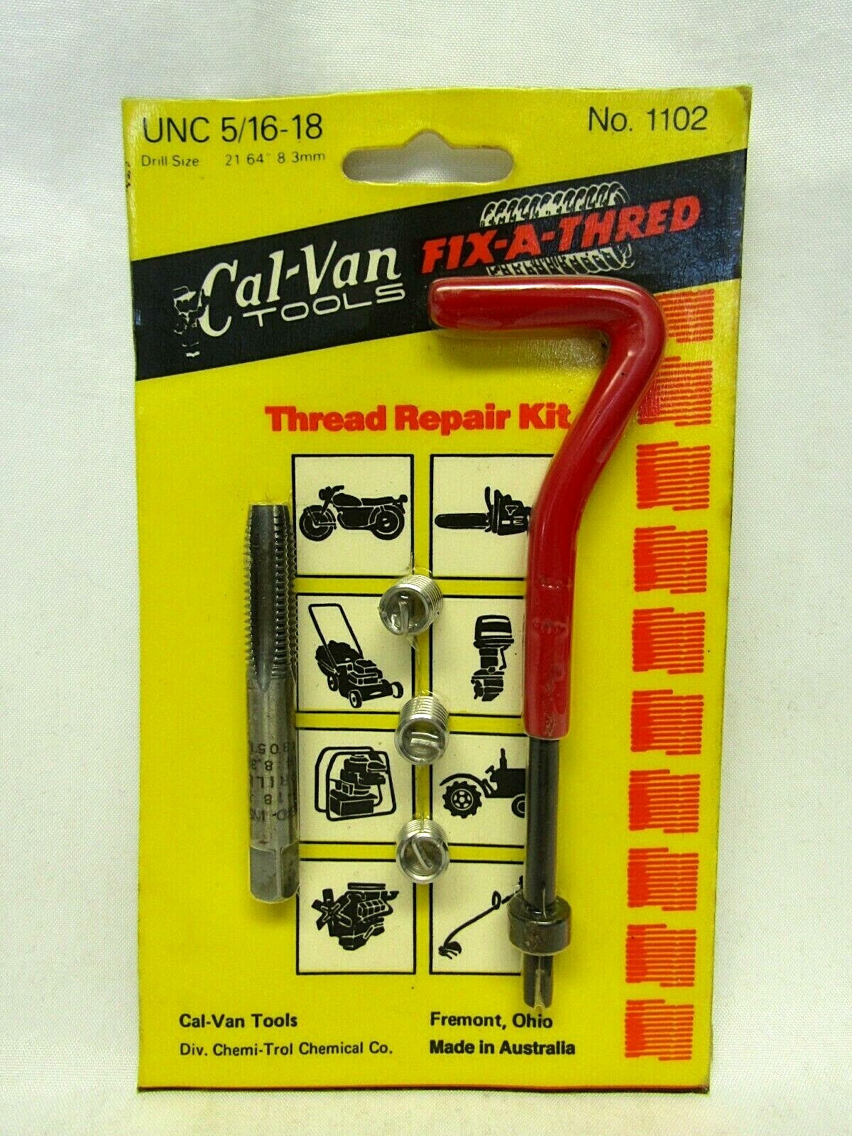 Cal-Van UNC 5/16-18 Fix-A-Thred Thread Repair Kit 1102 NOS Australia
