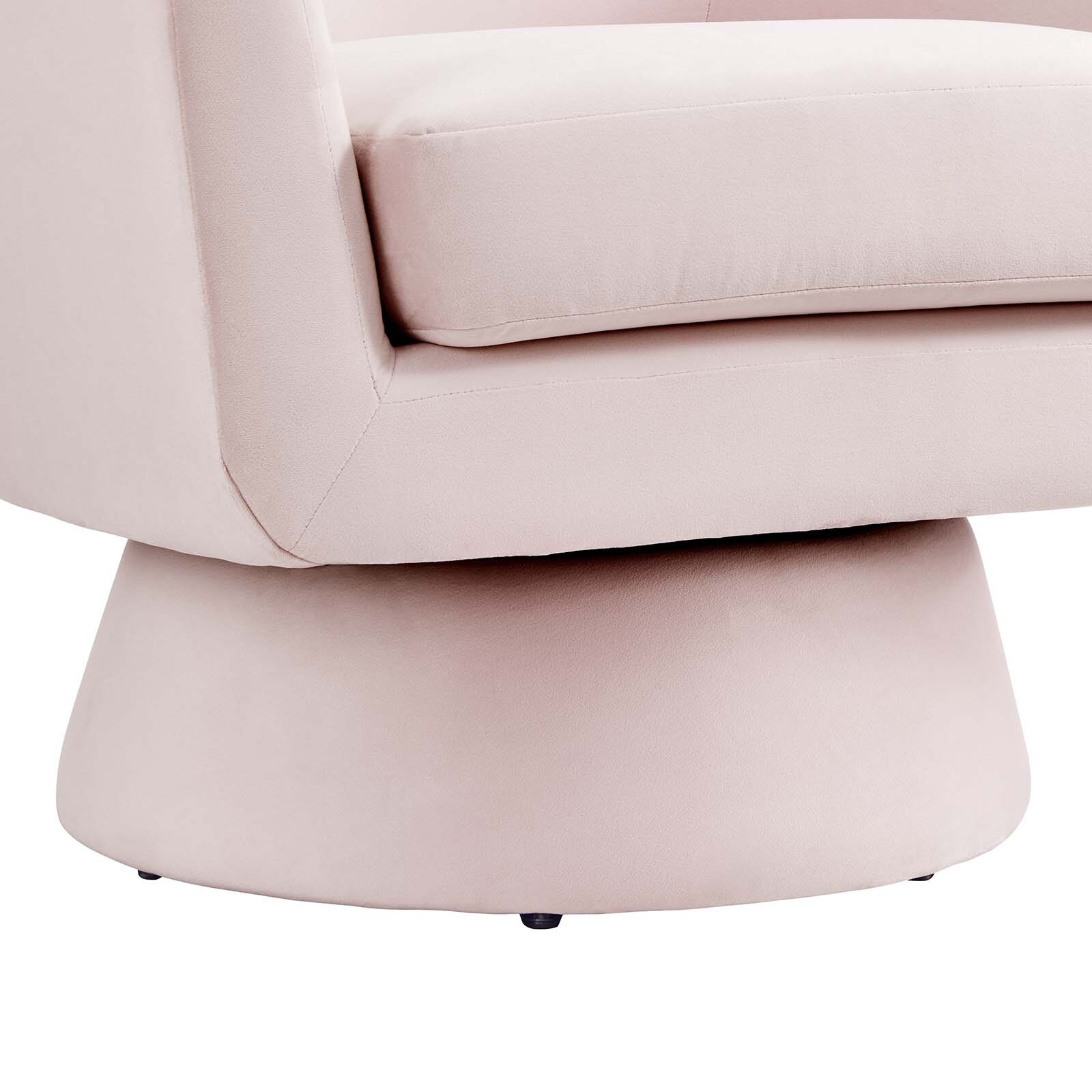Modway Astral Performance Velvet Accent Swivel Chair in Pink