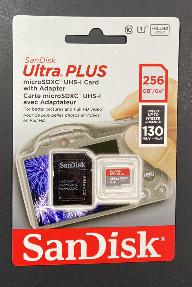 SanDisk Ultra Plus microSDXC UHS-I Card with Adapter [ 256GB ] NEW