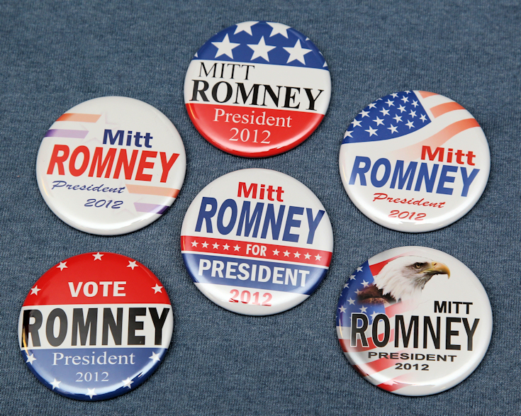 Set of 6 MITT ROMNEY Campaign 2012 Buttons Pinbacks 2 1/4 inch 2.25 Election