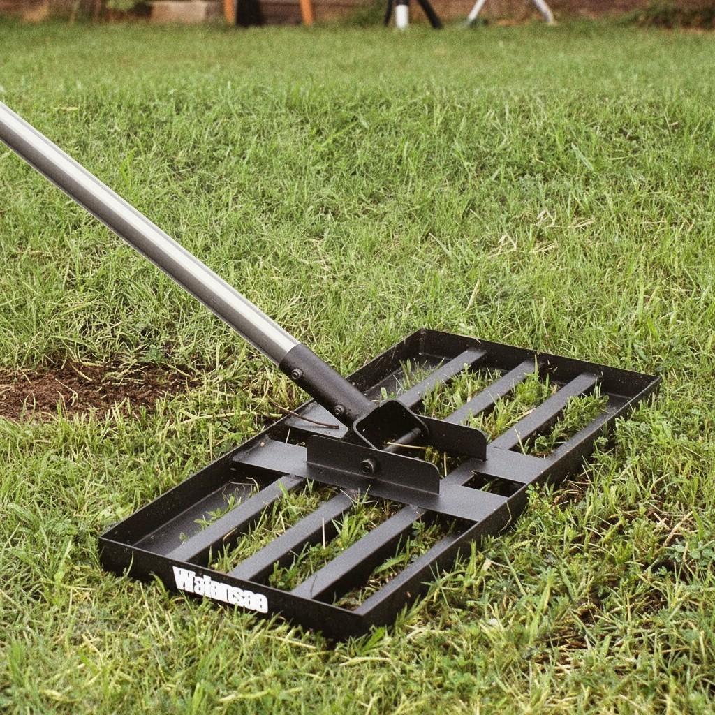 Versatile 6.5FT Lawn Leveling Rake with Steel Head - Ideal for All Grass Types