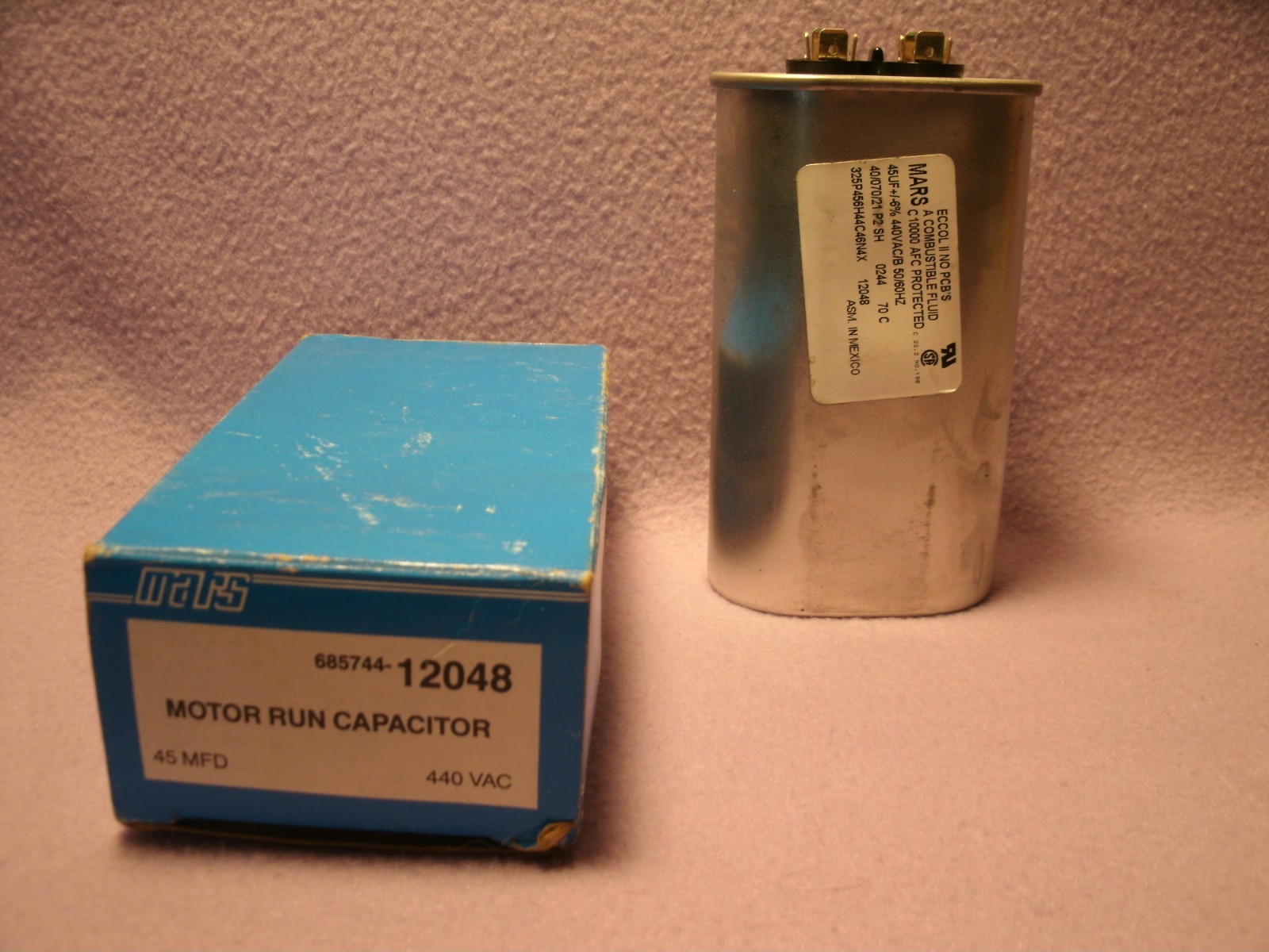 New Mars 12048 Motor Run Capacitor 45MFD 440VAC