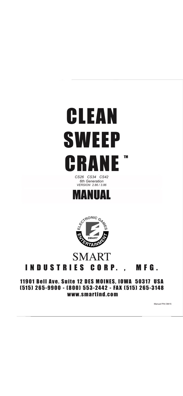 Smart Industries 6th Generation Crane Manual (DIGITAL EMAIL ONLY)
